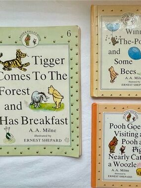 VTG Winnie the Pooh Book Lot - A.A. Milne Hardcover & Paperback Set